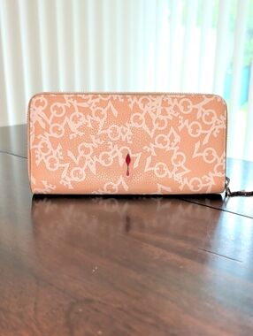 Louboutin Peach Monogram Zip-Around Wallet - Women Bags